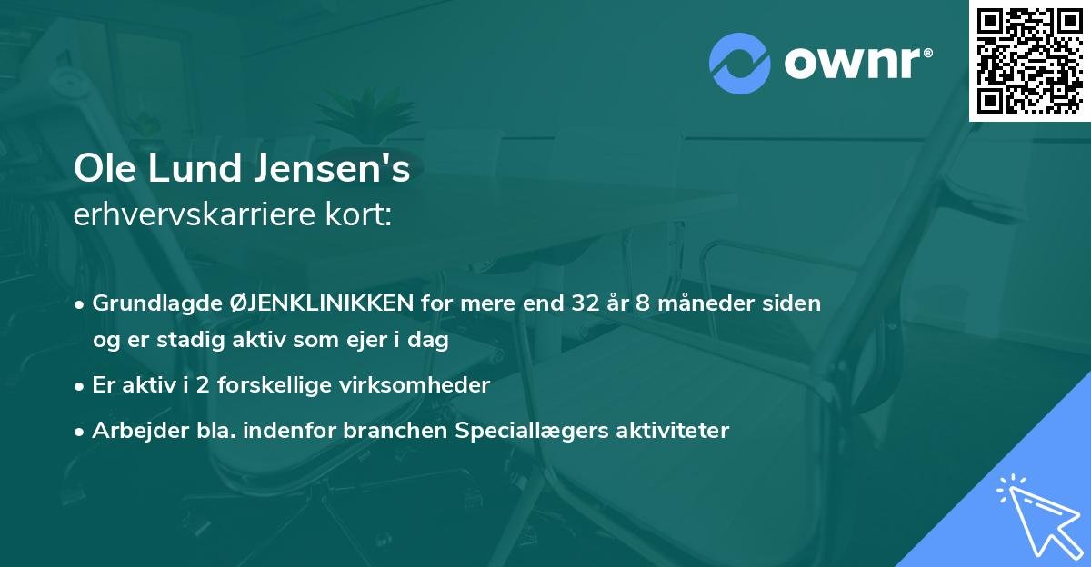 Ole Lund Jensen's erhvervskarriere kort