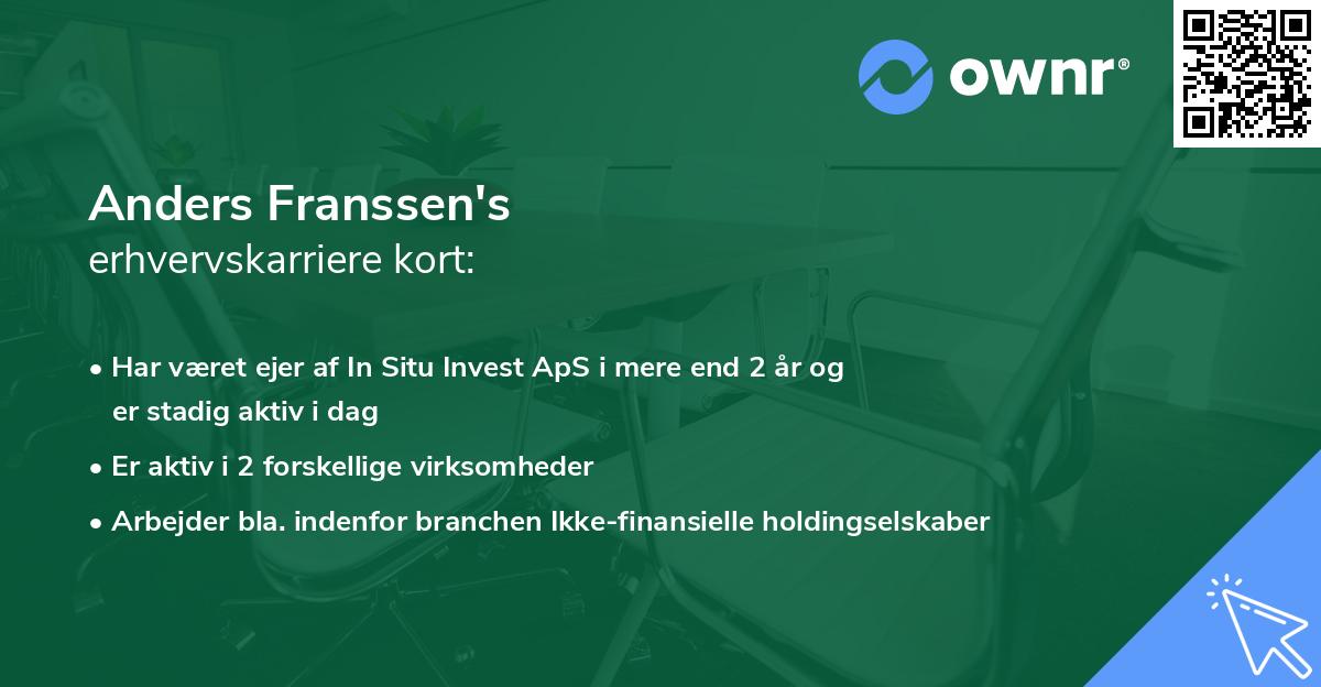 Anders Franssen's erhvervskarriere kort
