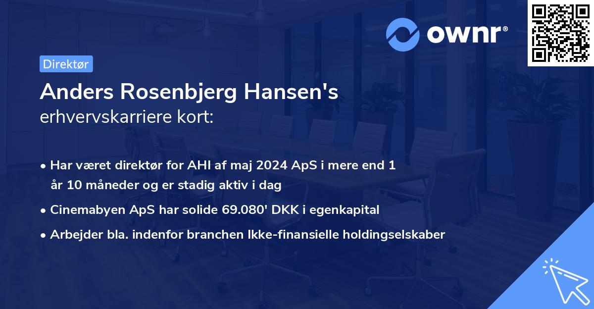 Anders Rosenbjerg Hansen's erhvervskarriere kort