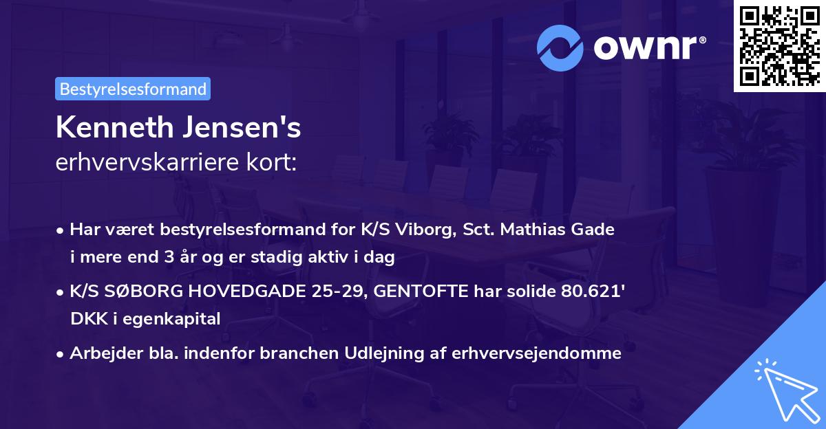 Kenneth Jensen's erhvervskarriere kort