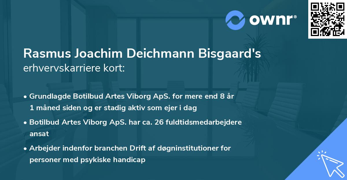 Rasmus Joachim Deichmann Bisgaard's erhvervskarriere kort
