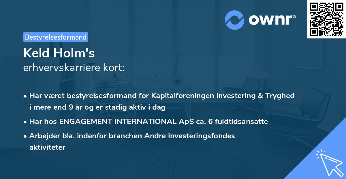 Keld Holm's erhvervskarriere kort