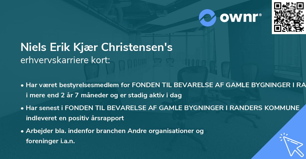 Niels Erik Kjær Christensen's erhvervskarriere kort