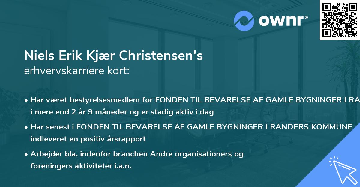 Niels Erik Kjær Christensen's erhvervskarriere kort