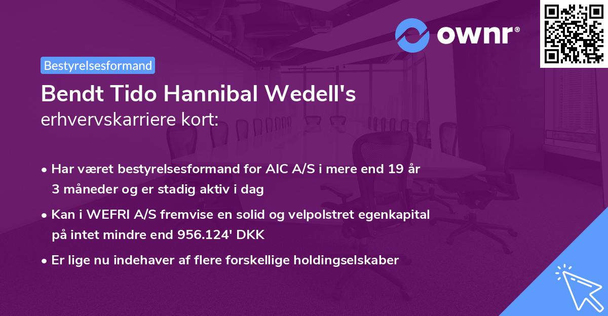 Bendt Tido Hannibal Wedell's erhvervskarriere kort