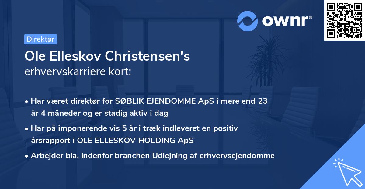 Ole Elleskov Christensen's erhvervskarriere kort