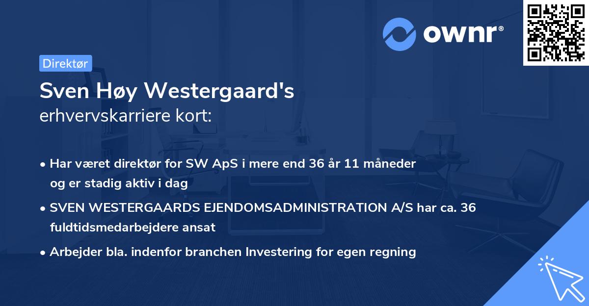 Sven Høy Westergaard's erhvervskarriere kort
