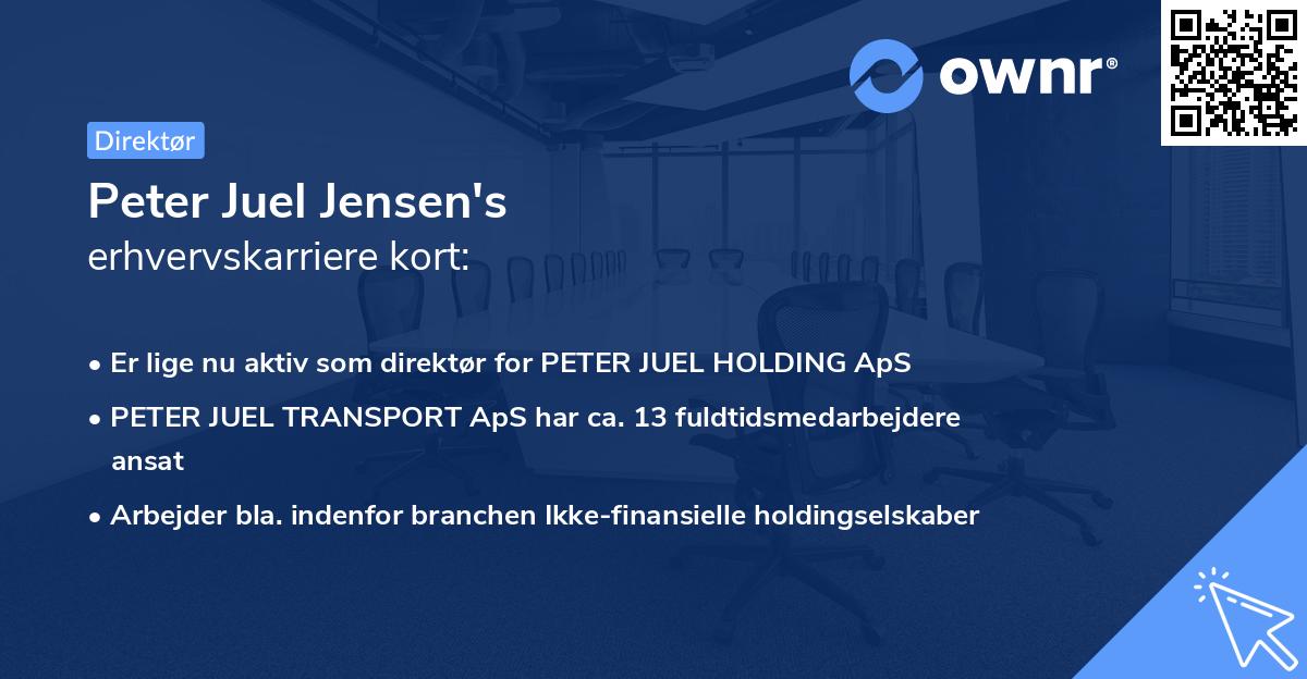 Peter Juel Jensen's erhvervskarriere kort