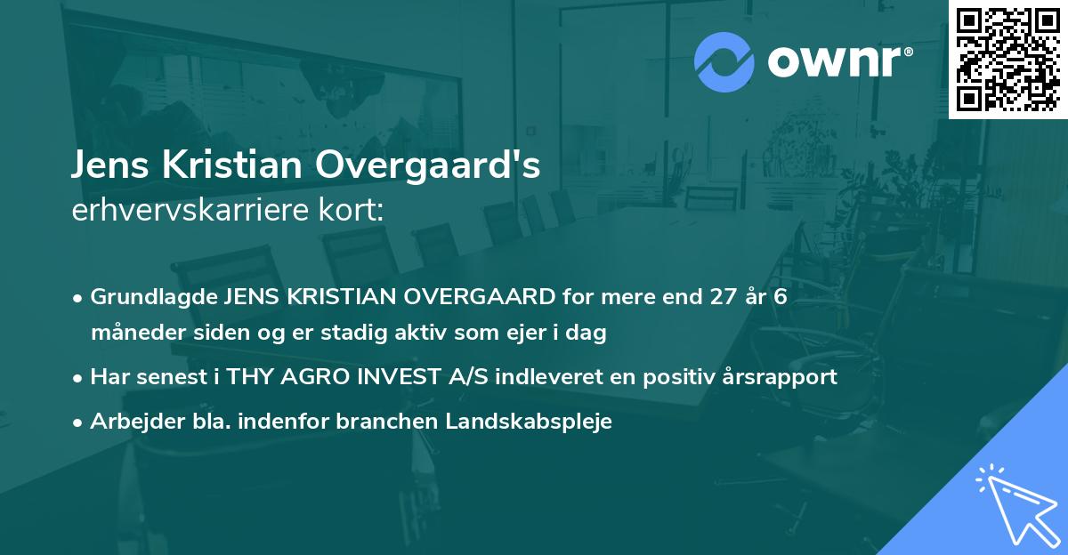 Jens Kristian Overgaard's erhvervskarriere kort