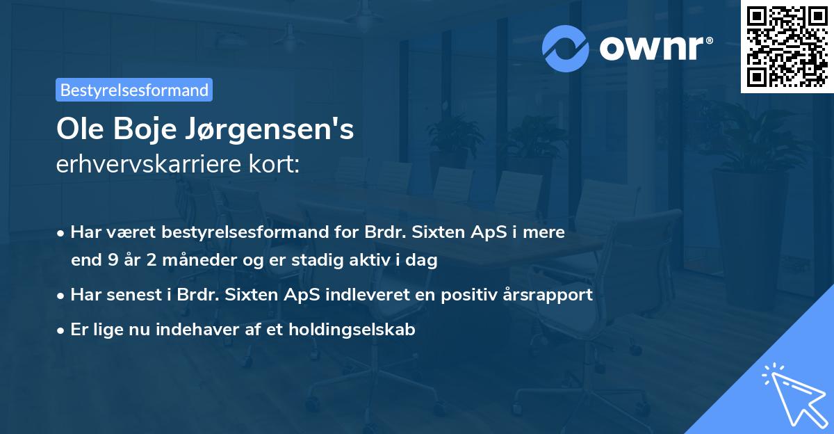 Ole Boje Jørgensen's erhvervskarriere kort