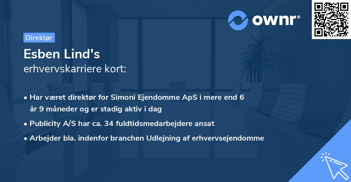 Esben Lind's erhvervskarriere kort