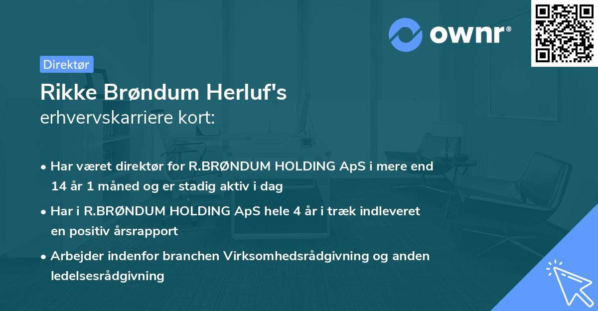 Rikke Brøndum Herluf's erhvervskarriere kort