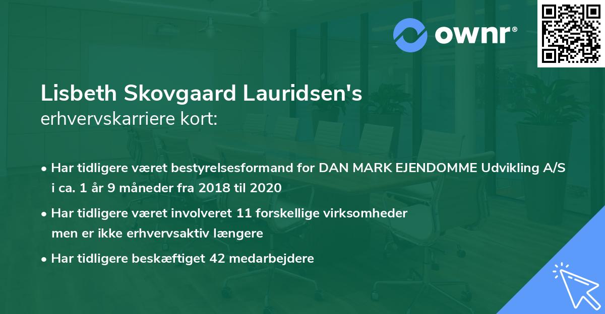 Lisbeth Skovgaard Lauridsen's erhvervskarriere kort