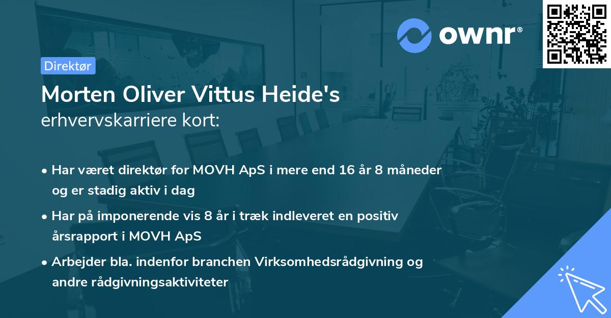 Morten Oliver Vittus Heide's erhvervskarriere kort