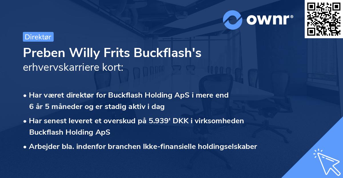Preben Willy Frits Buckflash's erhvervskarriere kort