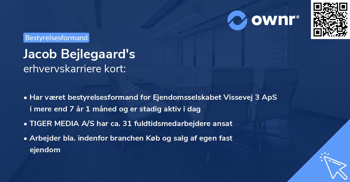 Jacob Bejlegaard's erhvervskarriere kort