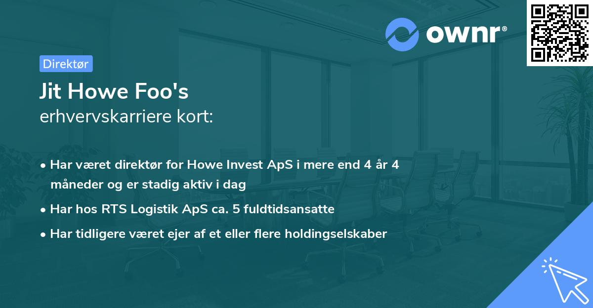 Jit Howe Foo's erhvervskarriere kort