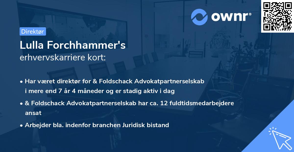 Lulla Forchhammer's erhvervskarriere kort