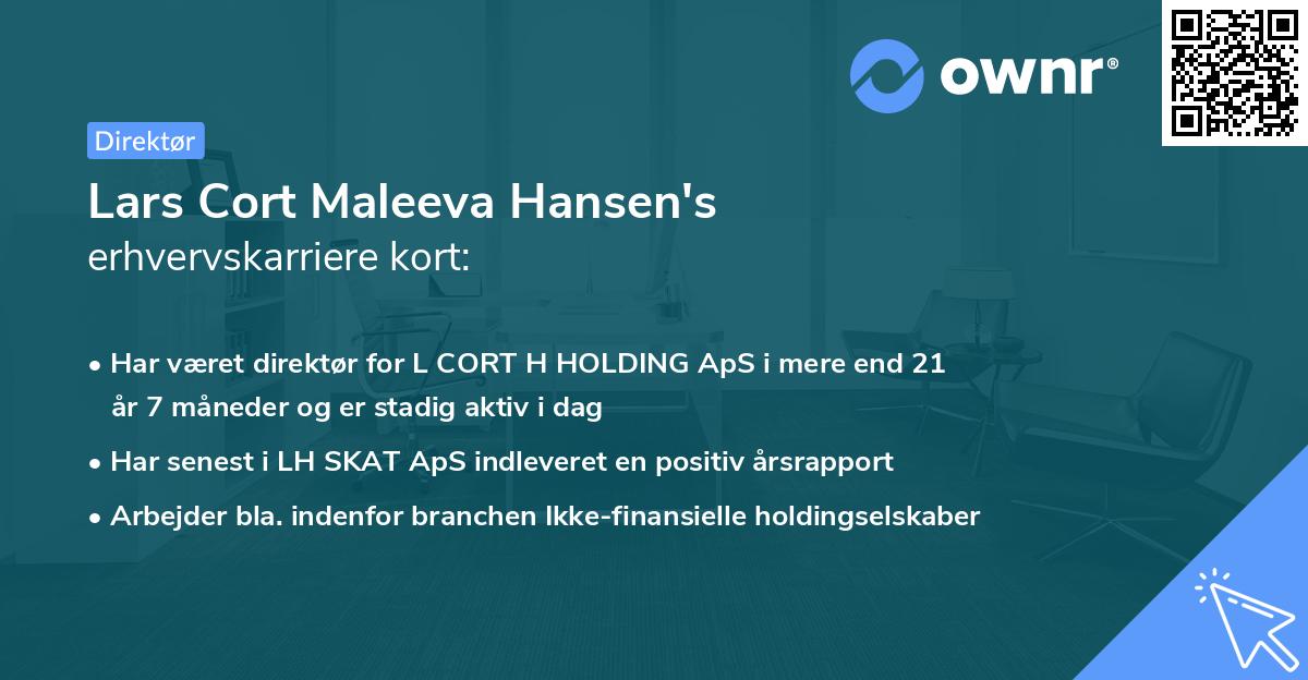 Lars Cort Maleeva Hansen's erhvervskarriere kort