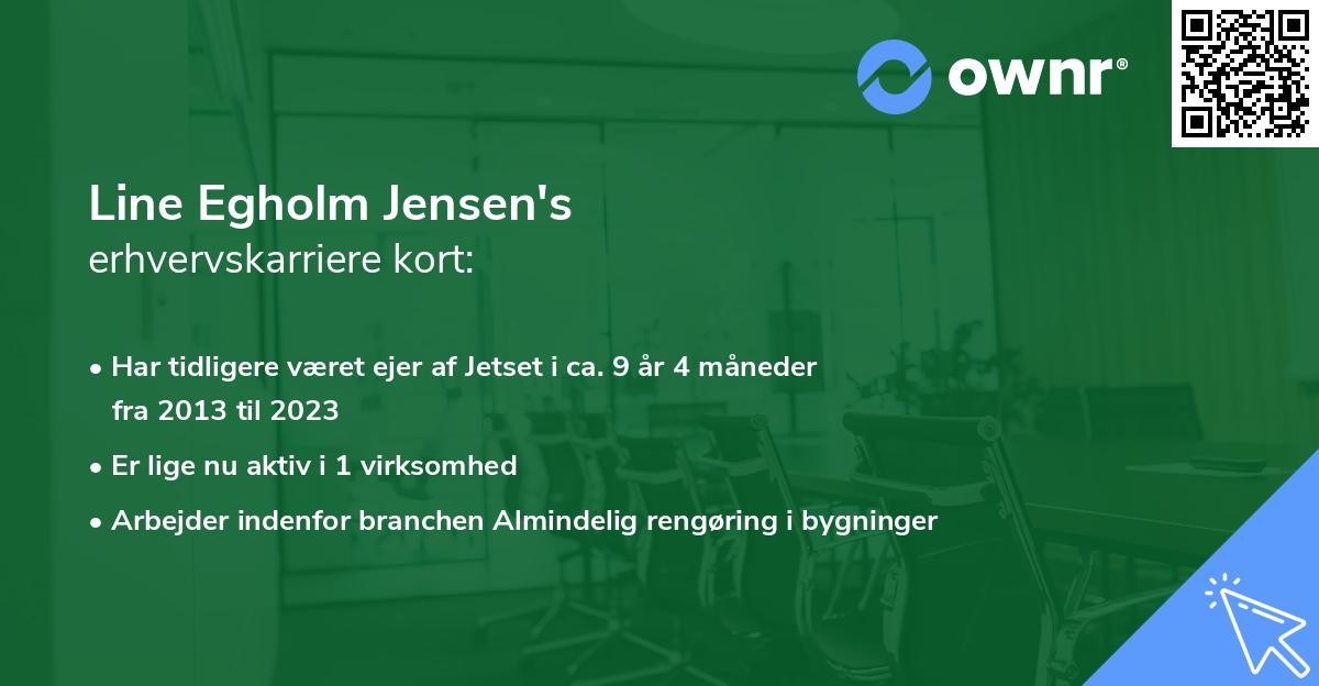 Line Egholm Jensen's erhvervskarriere kort