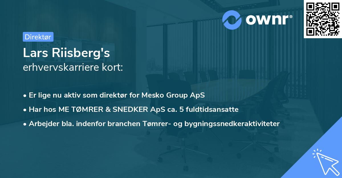 Lars Riisberg's erhvervskarriere kort