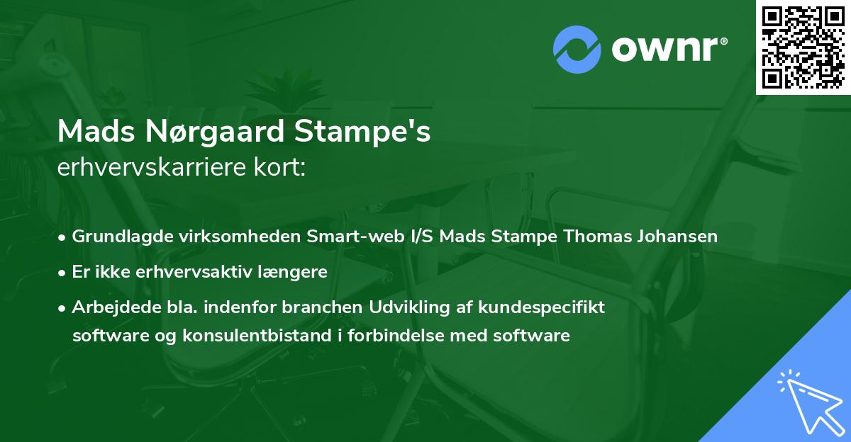 Mads Nørgaard Stampe's erhvervskarriere kort