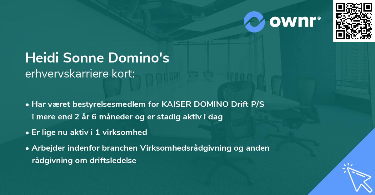 Heidi Sonne Domino's erhvervskarriere kort