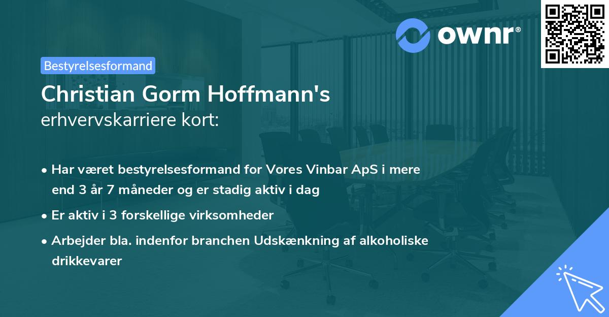 Christian Gorm Hoffmann's erhvervskarriere kort