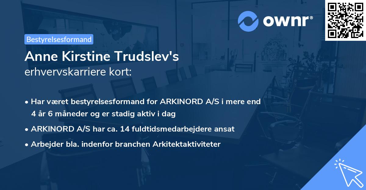 Anne Kirstine Trudslev's erhvervskarriere kort