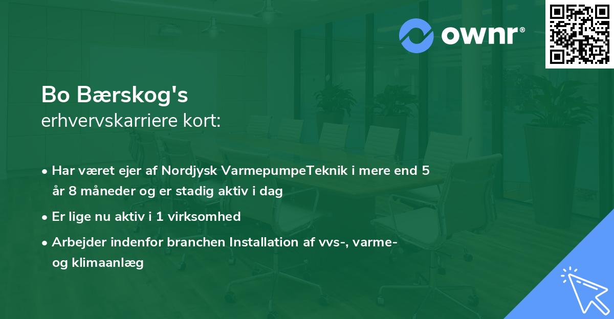 Bo Bærskog's erhvervskarriere kort