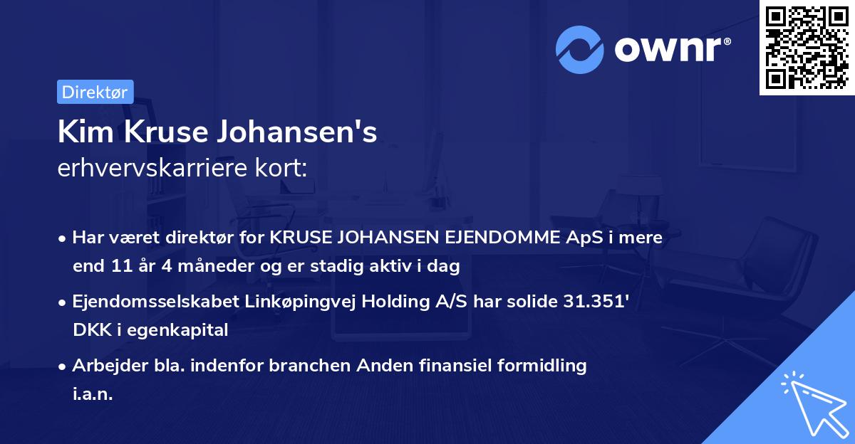 Kim Kruse Johansen's erhvervskarriere kort