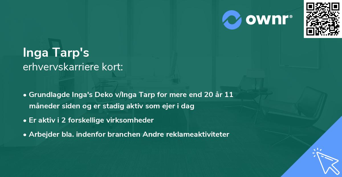 Inga Tarp's erhvervskarriere kort