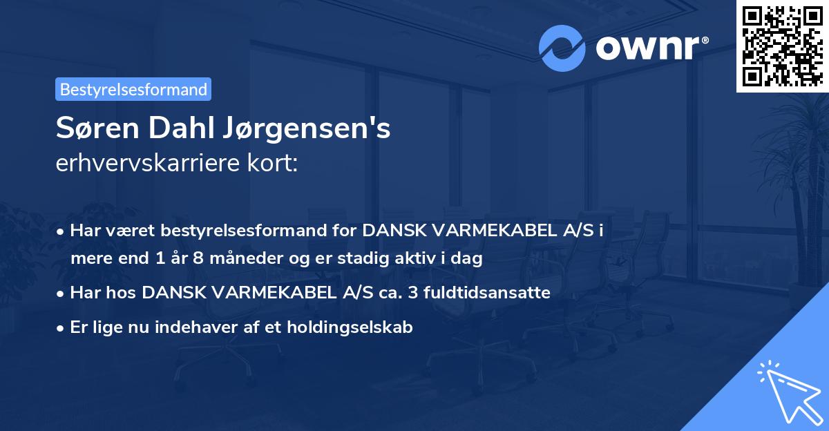 Søren Dahl Jørgensen's erhvervskarriere kort