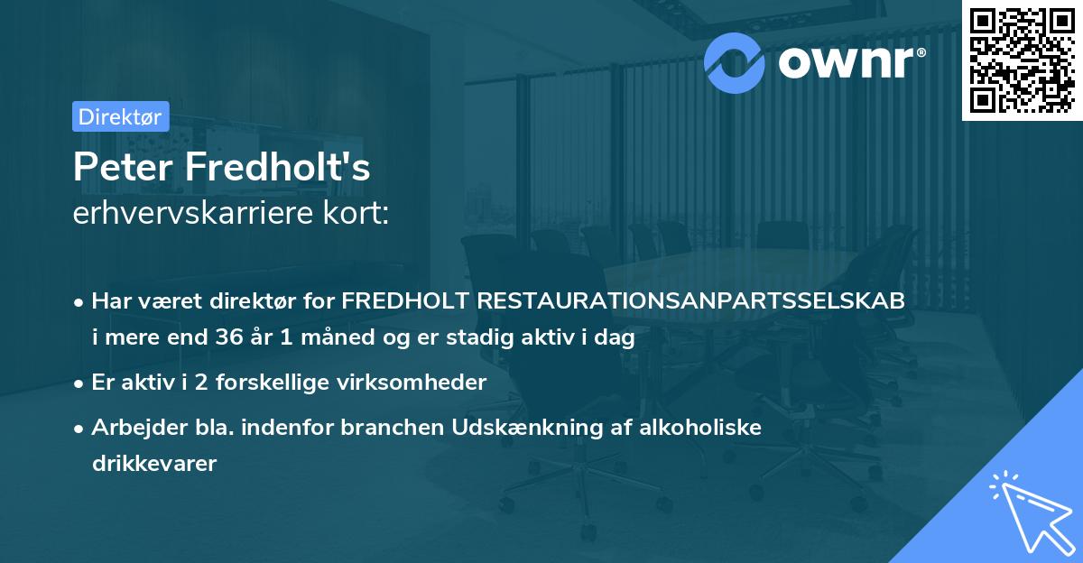 Peter Fredholt's erhvervskarriere kort