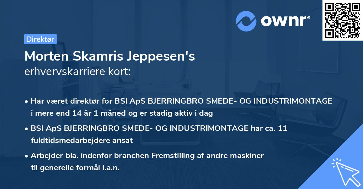 Morten Skamris Jeppesen's erhvervskarriere kort