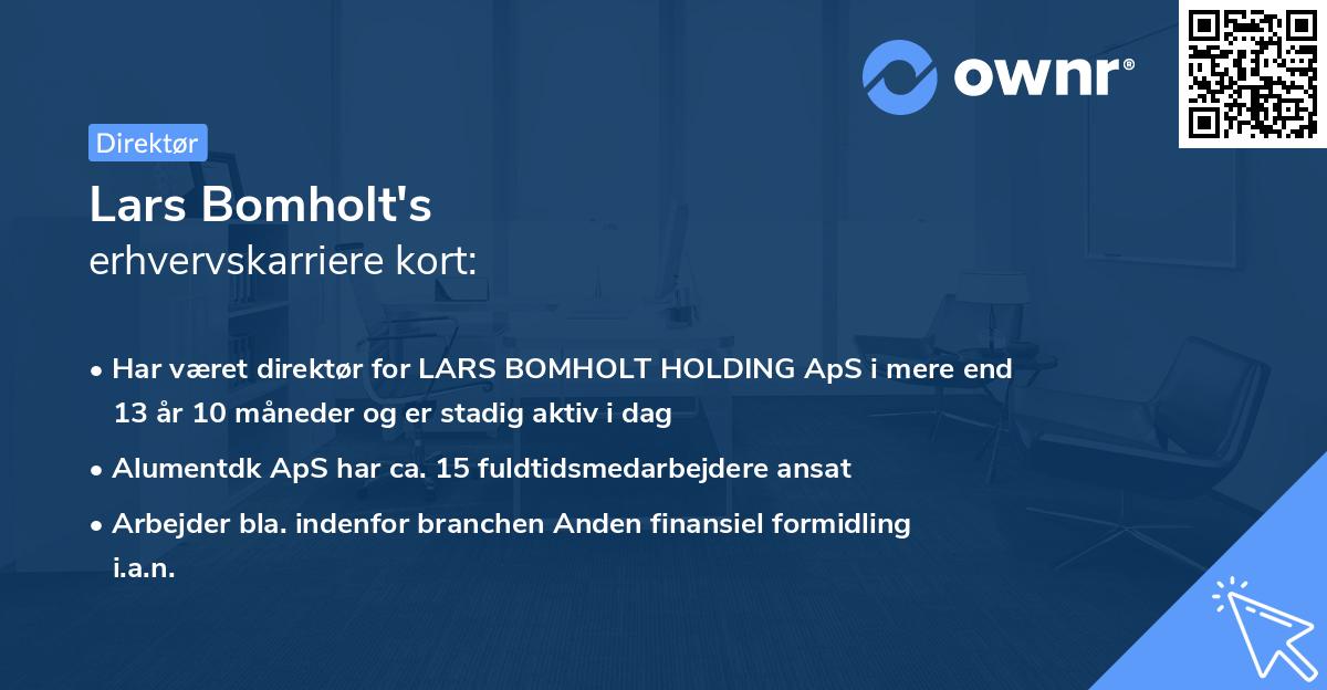 Lars Bomholt's erhvervskarriere kort