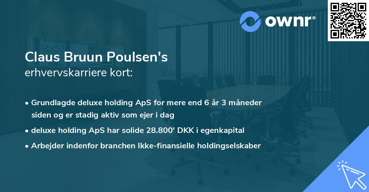 Claus Bruun Poulsen's erhvervskarriere kort