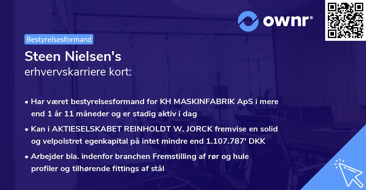 Steen Nielsen's erhvervskarriere kort