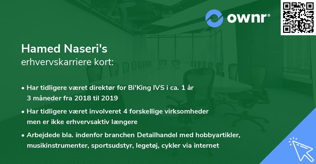 Hamed Naseri's erhvervskarriere kort
