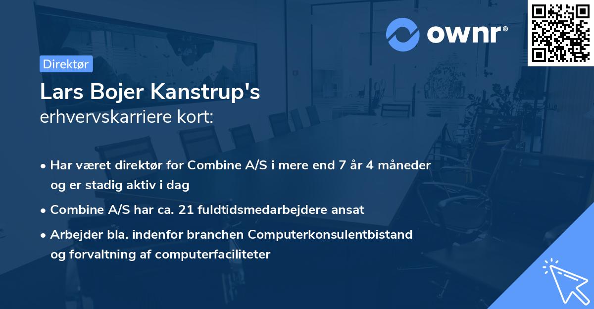 Lars Bojer Kanstrup's erhvervskarriere kort