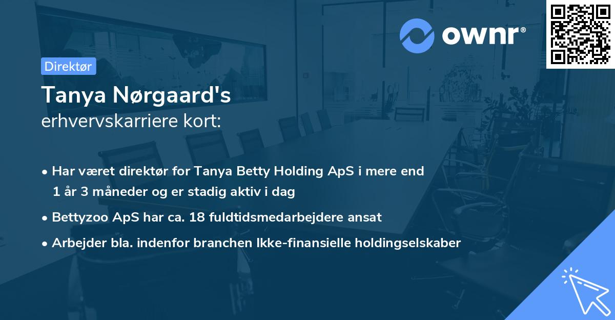 Tanya Nørgaard's erhvervskarriere kort