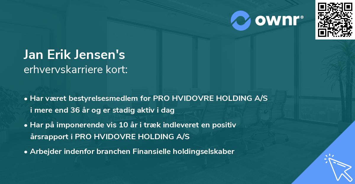 Jan Erik Jensen's erhvervskarriere kort