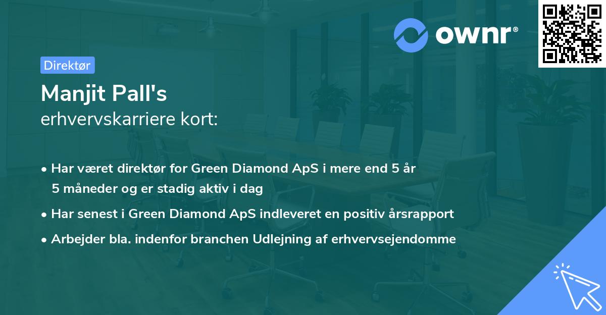 Manjit Pall's erhvervskarriere kort