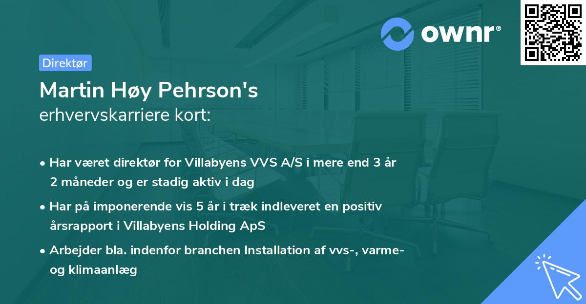 Martin Høy Pehrson's erhvervskarriere kort