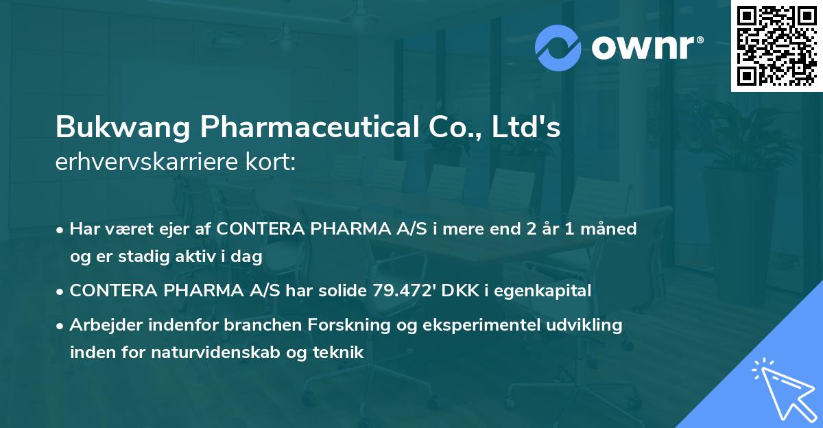 Bukwang Pharmaceutical Co., Ltd's erhvervskarriere kort