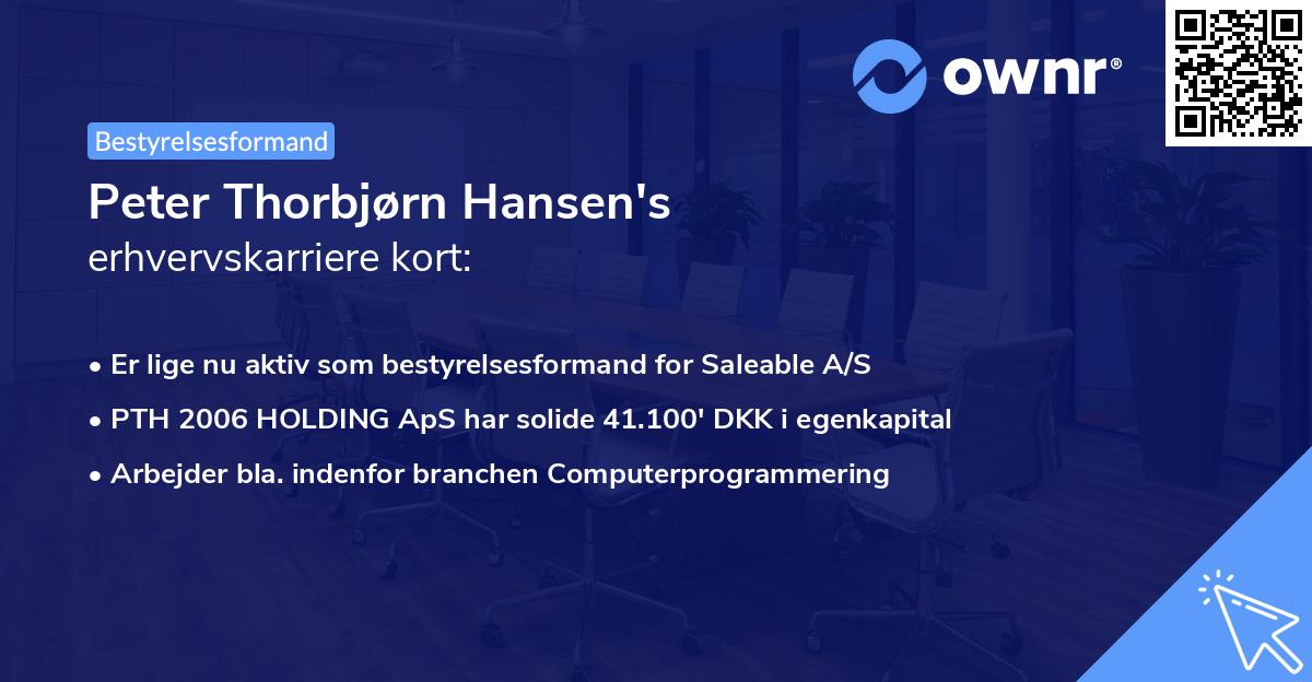 Peter Thorbjørn Hansen's erhvervskarriere kort
