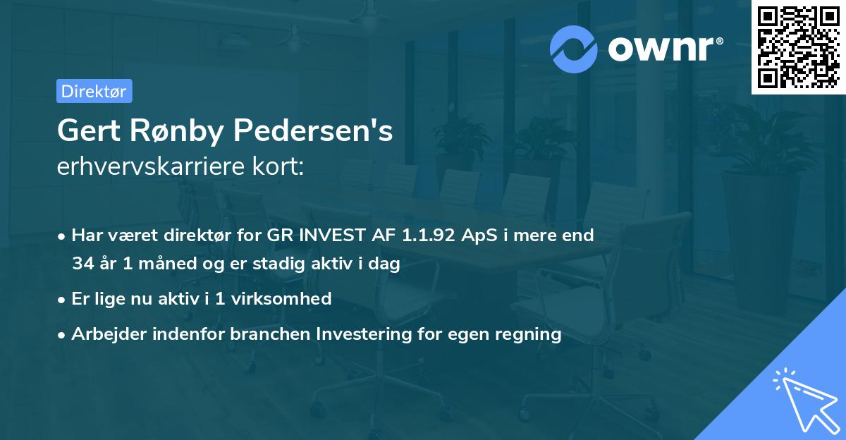 Gert Rønby Pedersen's erhvervskarriere kort