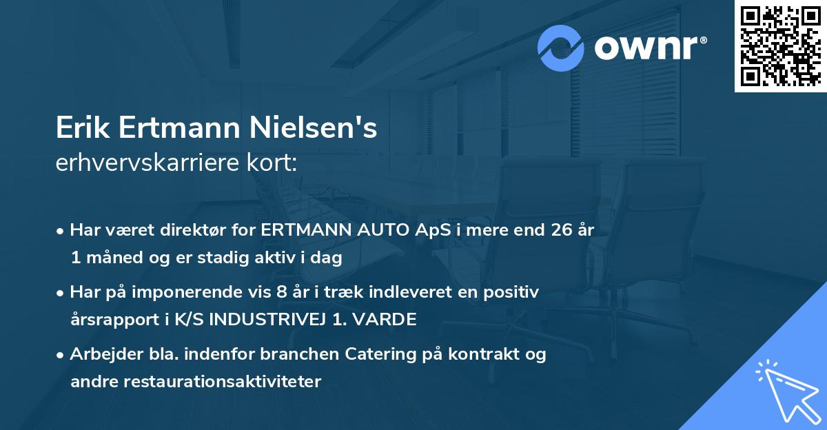 Erik Ertmann Nielsen's erhvervskarriere kort