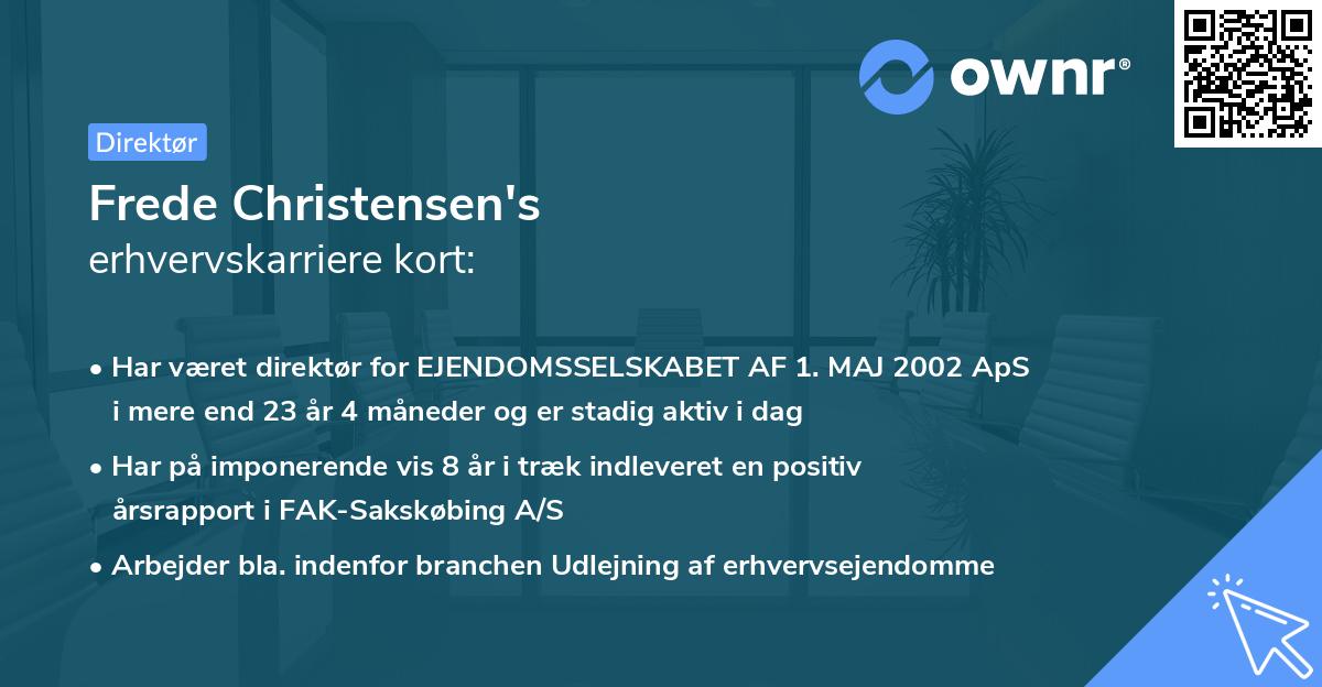 Frede Christensen's erhvervskarriere kort