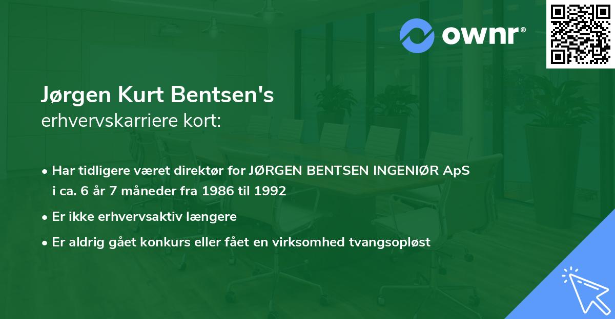 Jørgen Kurt Bentsen's erhvervskarriere kort